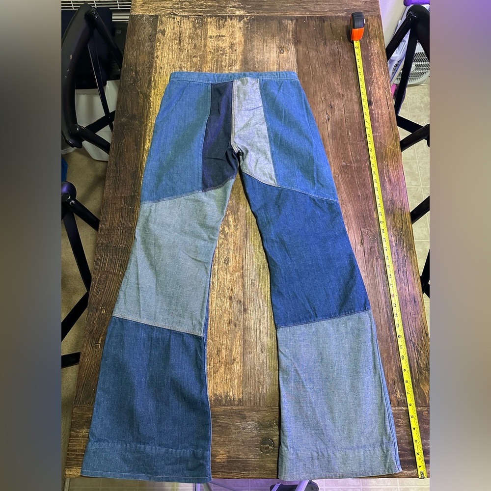 Rare Vintage 70’s Outerlimits Patchwork Flare Jea… - image 7